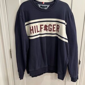 Tommy Hilfiger Dark Blue Crewneck with White Stripe